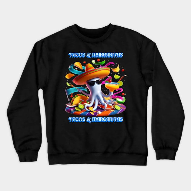 Festive Fiesta Flavors tacos and margaritas Crewneck Sweatshirt by coollooks